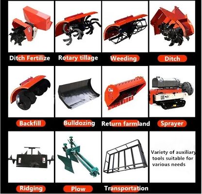 Azionamento Mini Tiller Machine For Planter dell'ingranaggio del trattore agricolo del cingolo 15KM/H